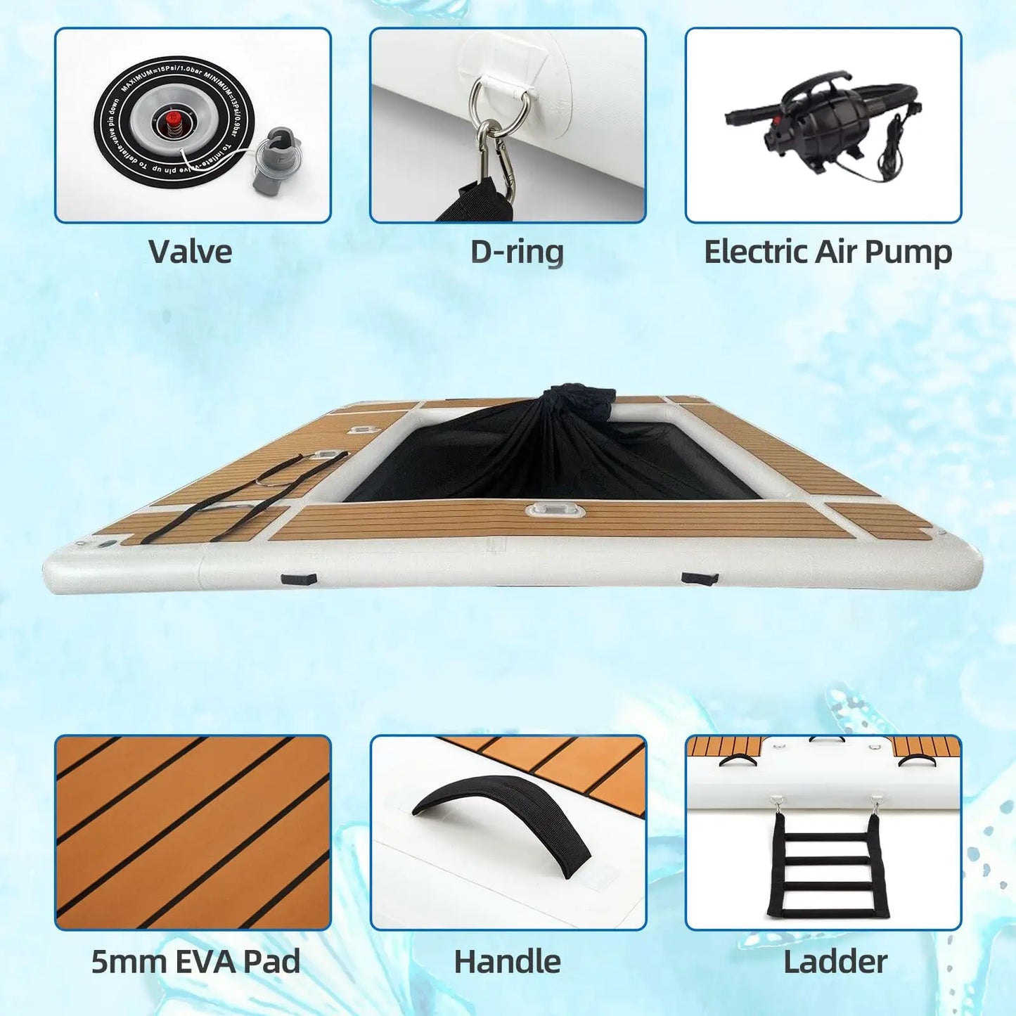 Ejia Inflatable Pool Dock Floating Platform For Yacht Water