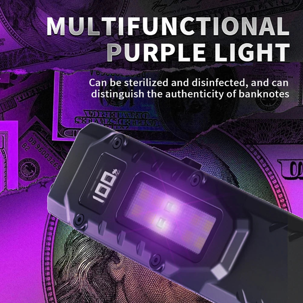 MOJOYCE 1200LM LED Flashlight With Pen Clip IPX44 Waterproof