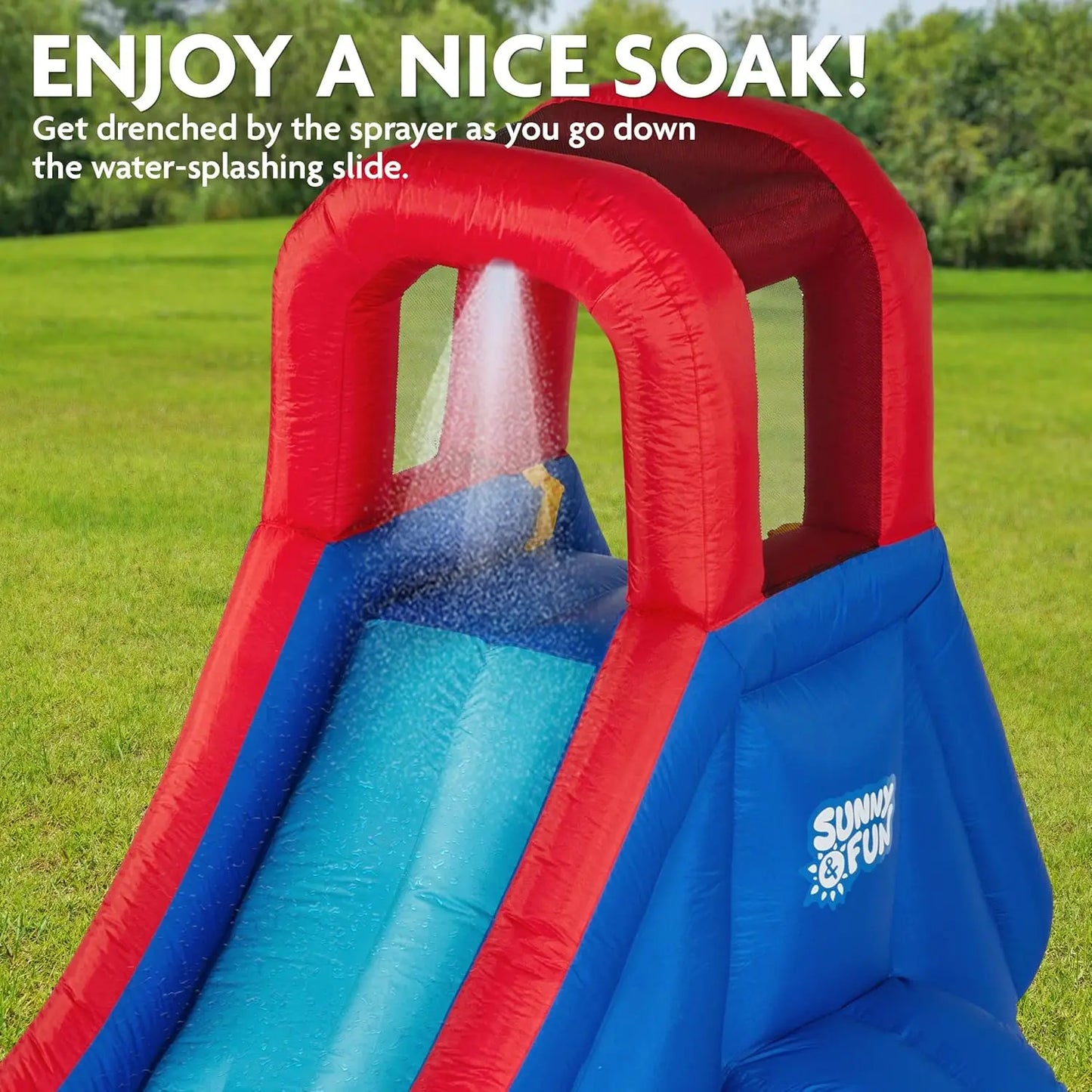 SHXIH Inflatable Water Slide Park Single Ring Outdoor Fun