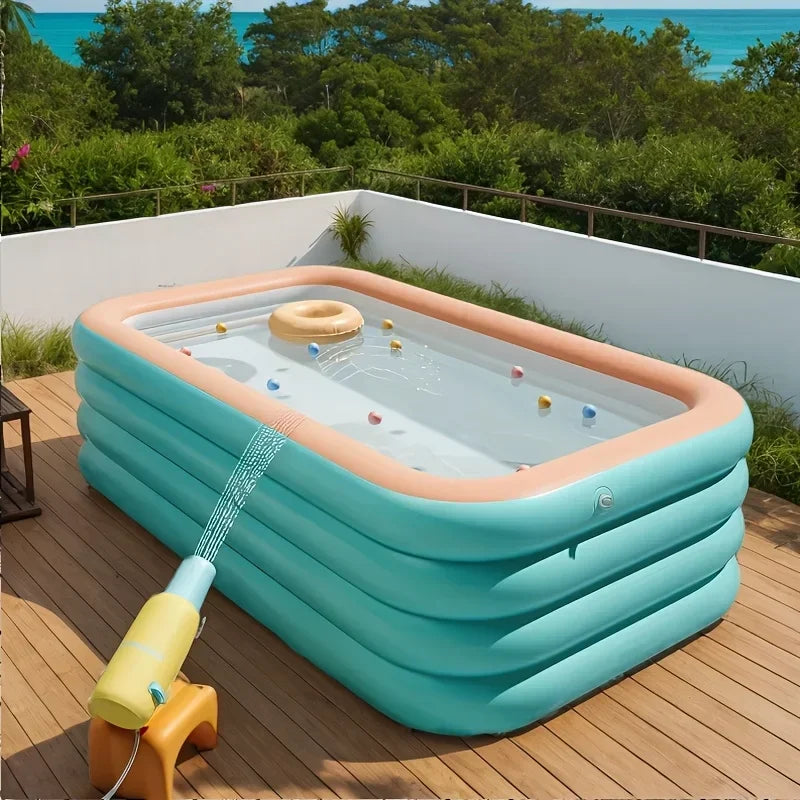 Hign-concerned PVC Inflatable Square Pool for Backyard