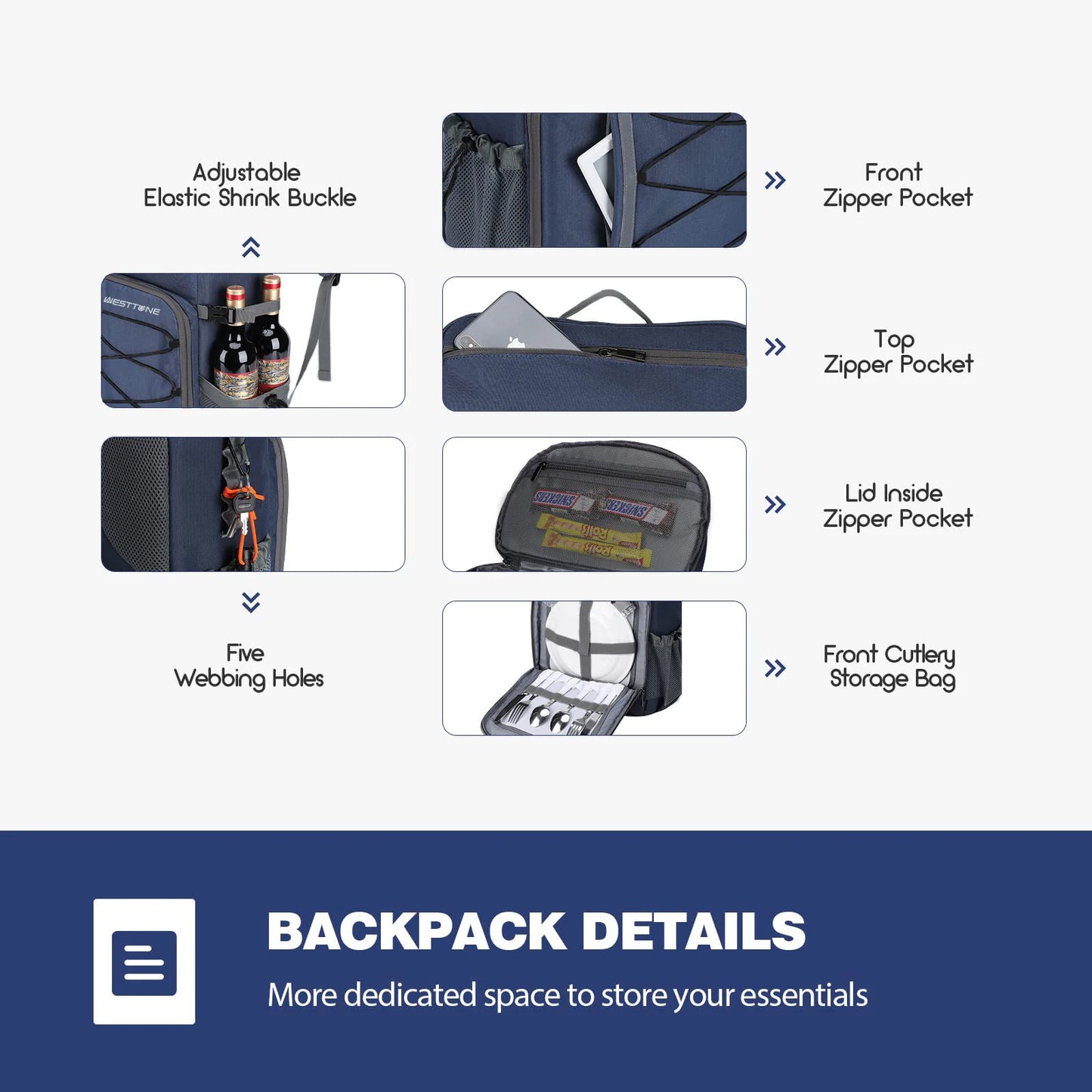 WestTune 35 Can Cooler Backpack Leakproof Insulated Soft Bag