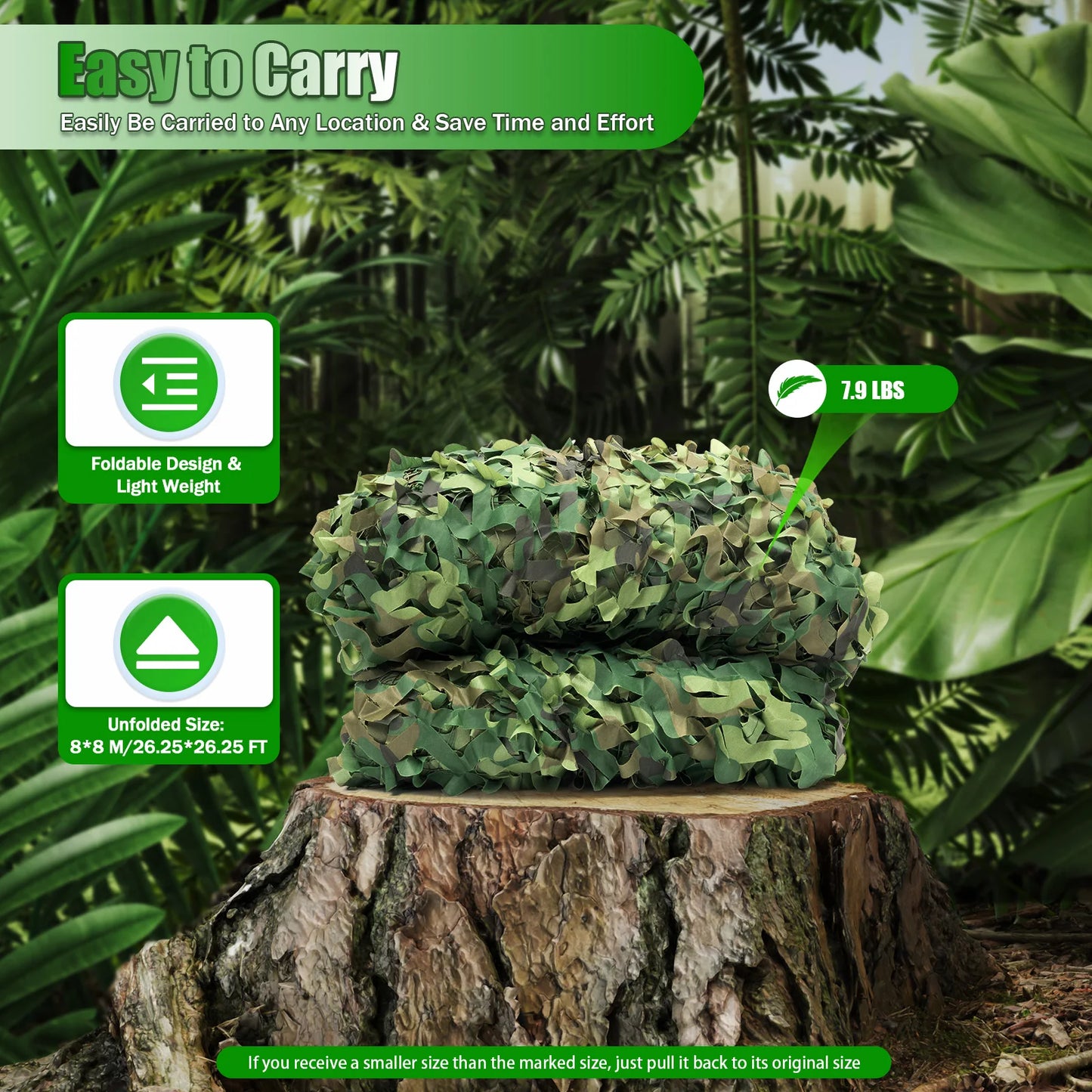 Camouflage Hunting Net Lightweight Waterproof Outdoor Use