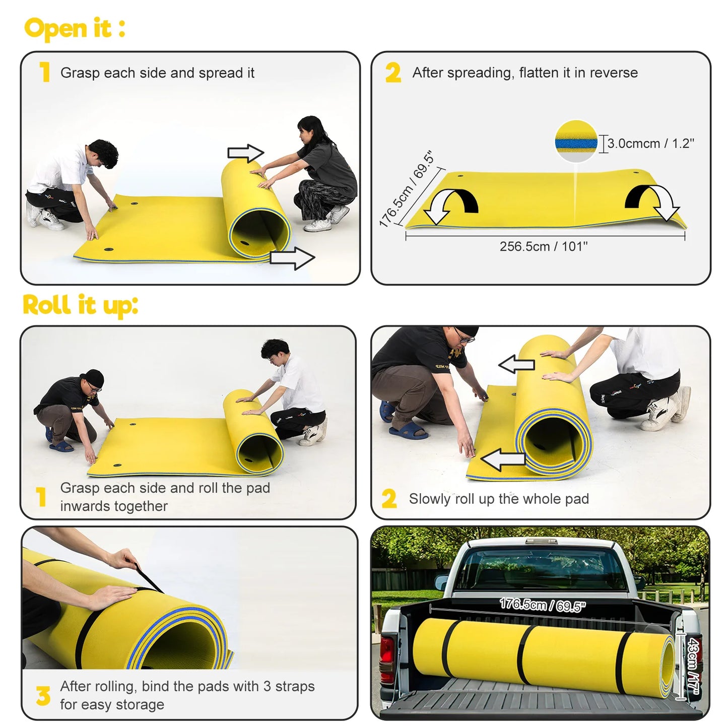 Floating Water Pad Mat For Sunbathing And Water Sports