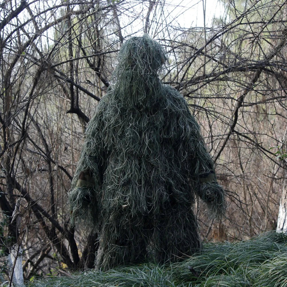 Ghillie Suit Camouflage Set With Jacket Pants Hood Bag