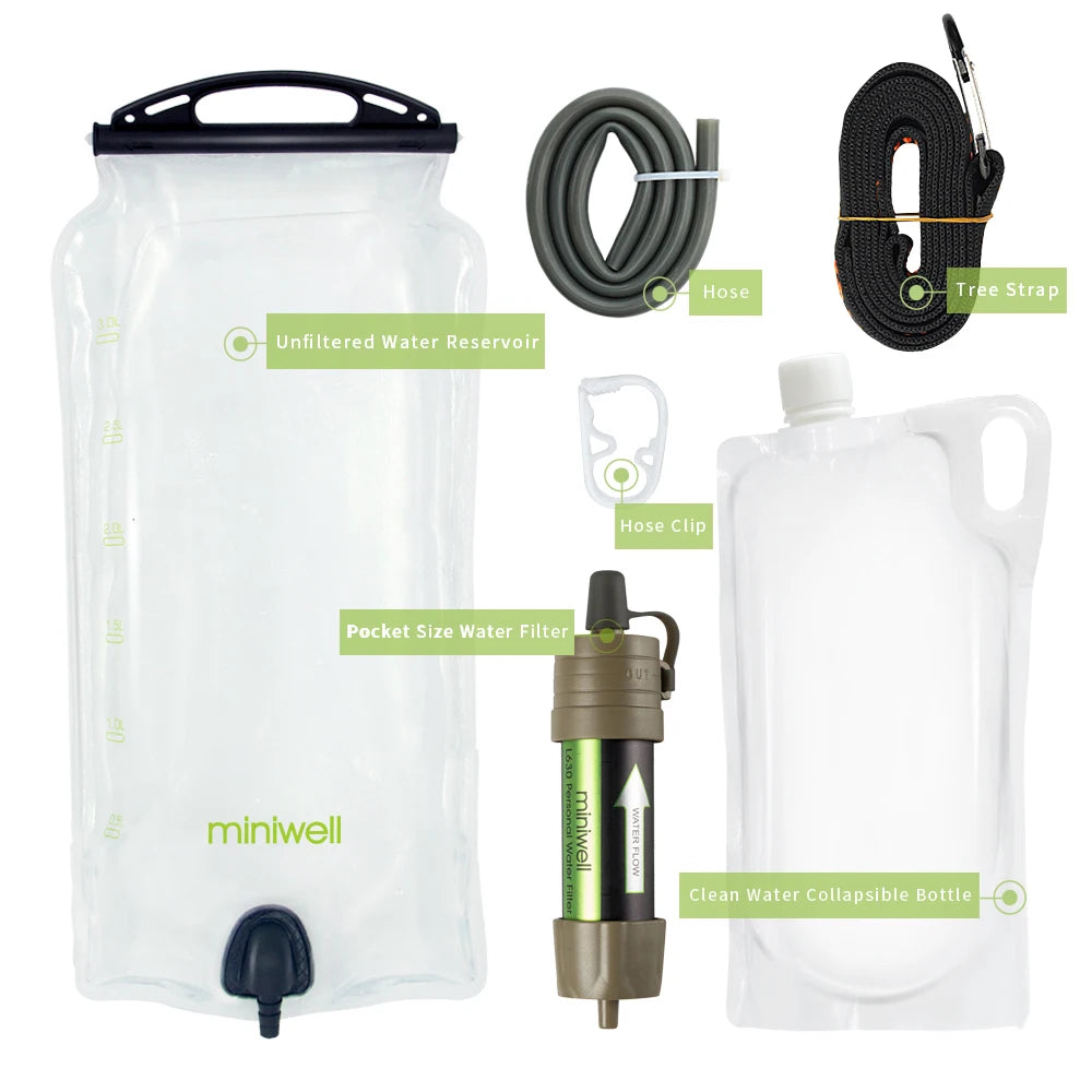 Miniwell Water Purifier Straw Filter For Hiking Camping