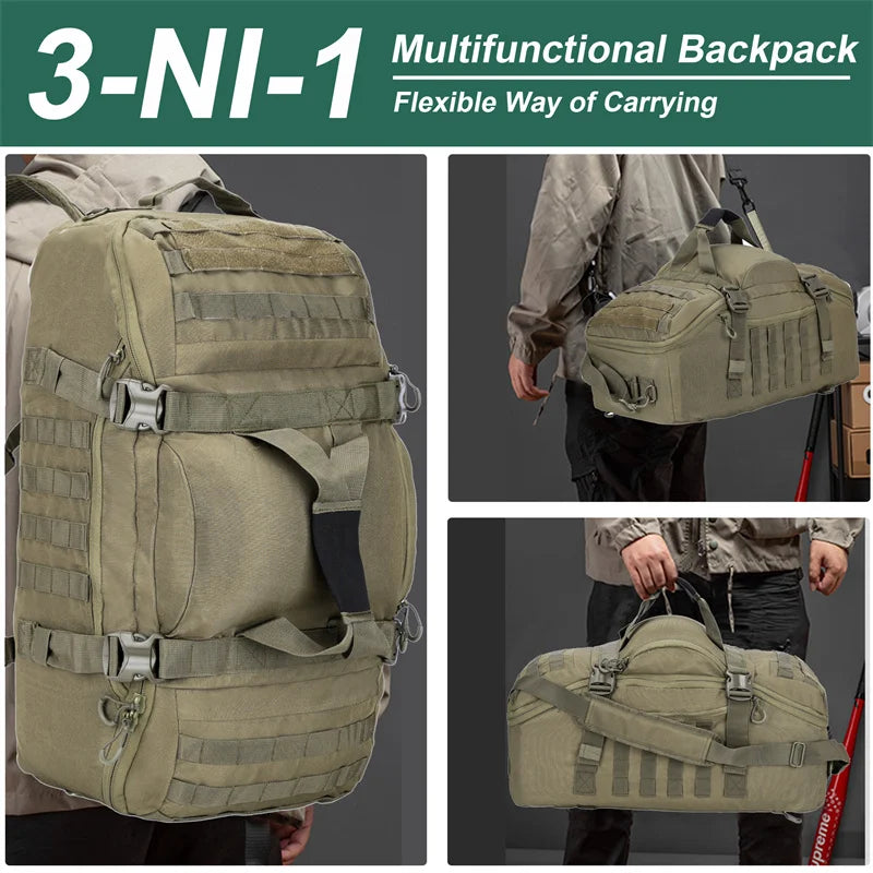 LQARMY Tactical MOLLE Backpack for Hiking and Camping