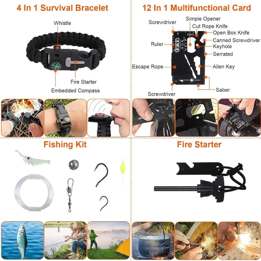 Survival Kit 125Pcs Tactical First Aid Outdoors Camping