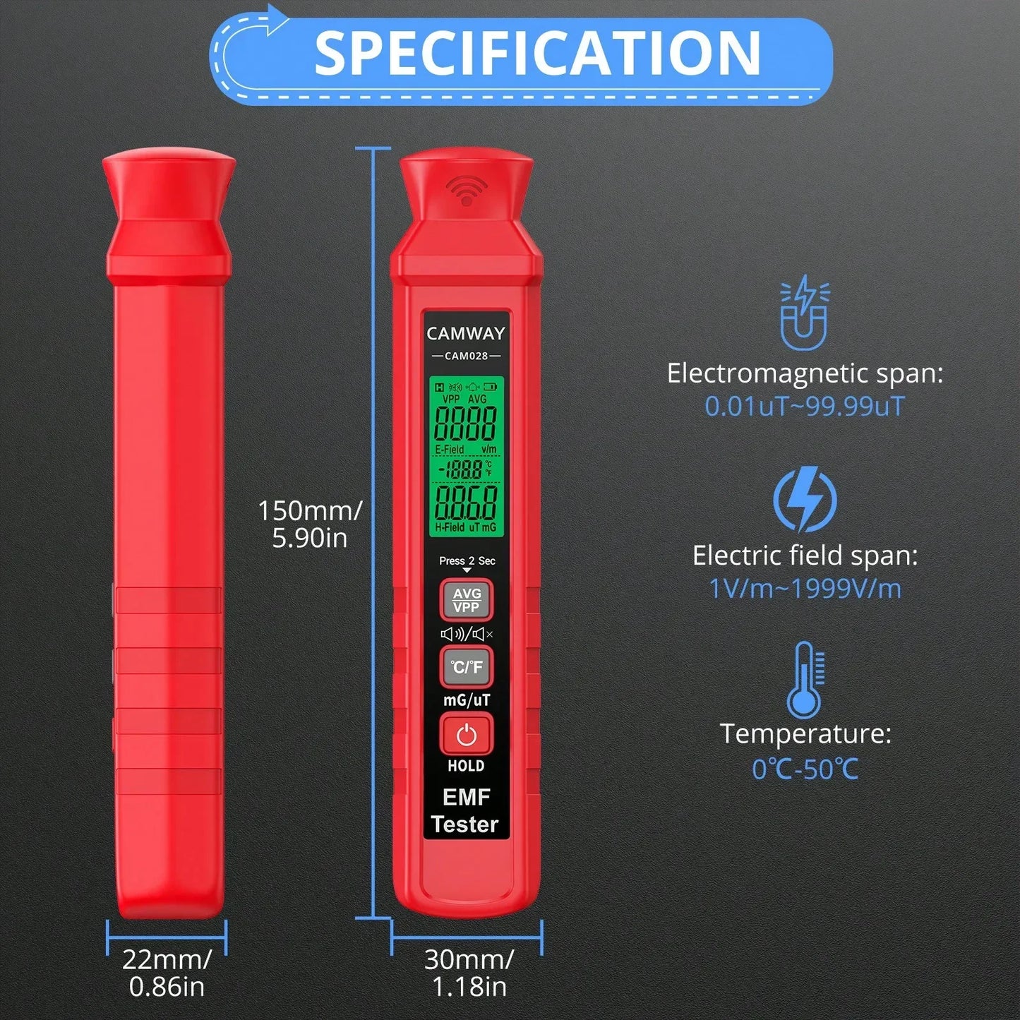 Hign-Concerned EMF Meter Digital Field Detector Handheld