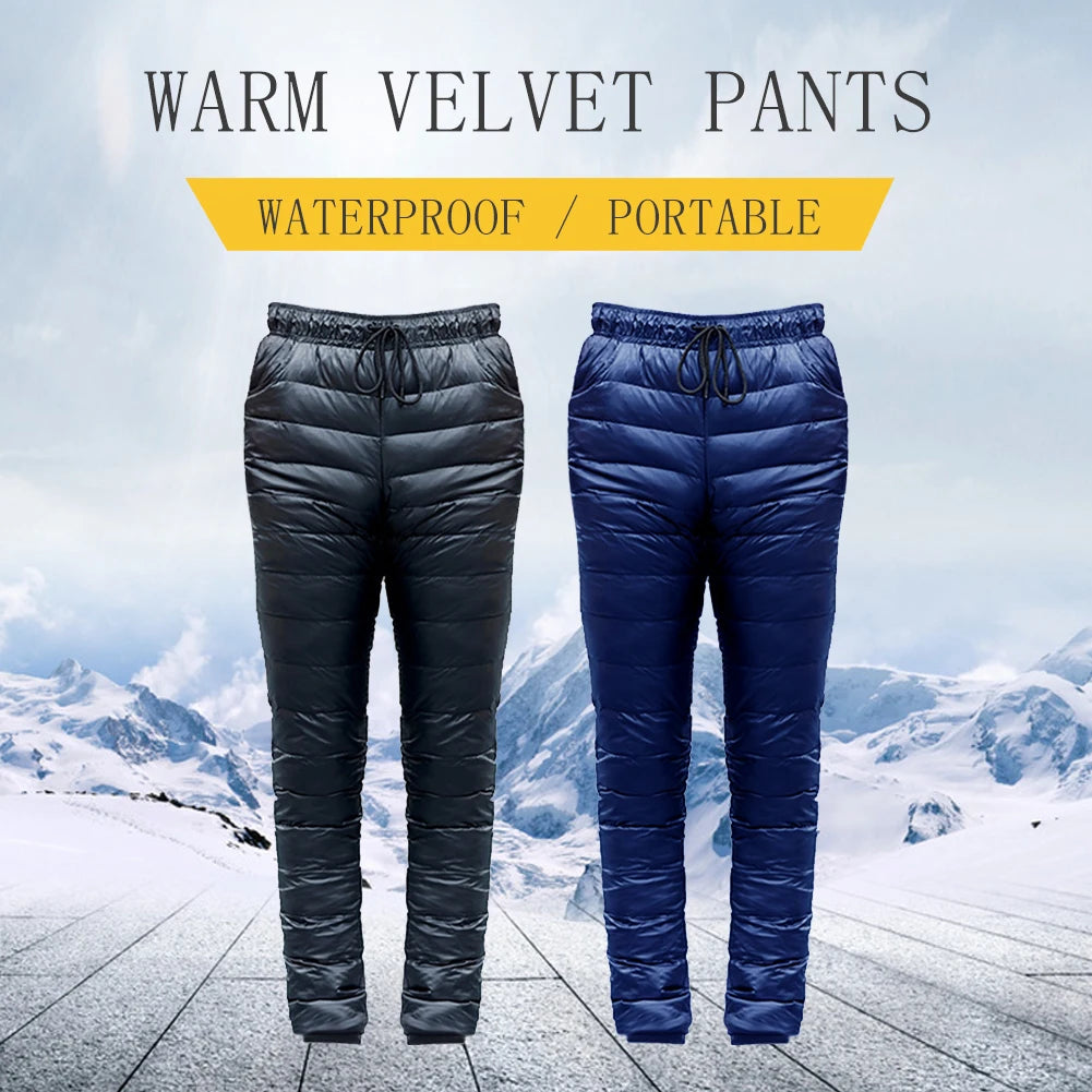 Closure Men Down Pants Gore Tex Warm Expedition Trousers
