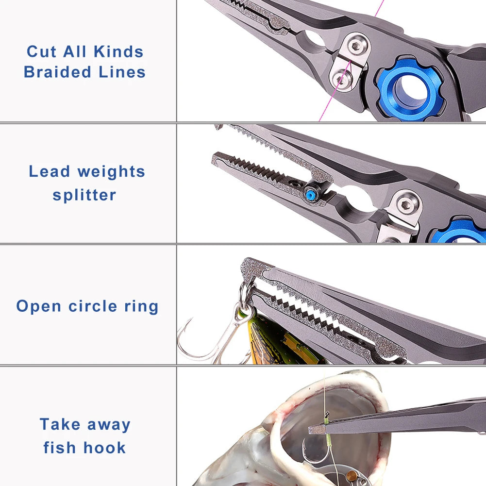 Hignconcerned Aluminum Fishing Pliers Wire Cutter Tool
