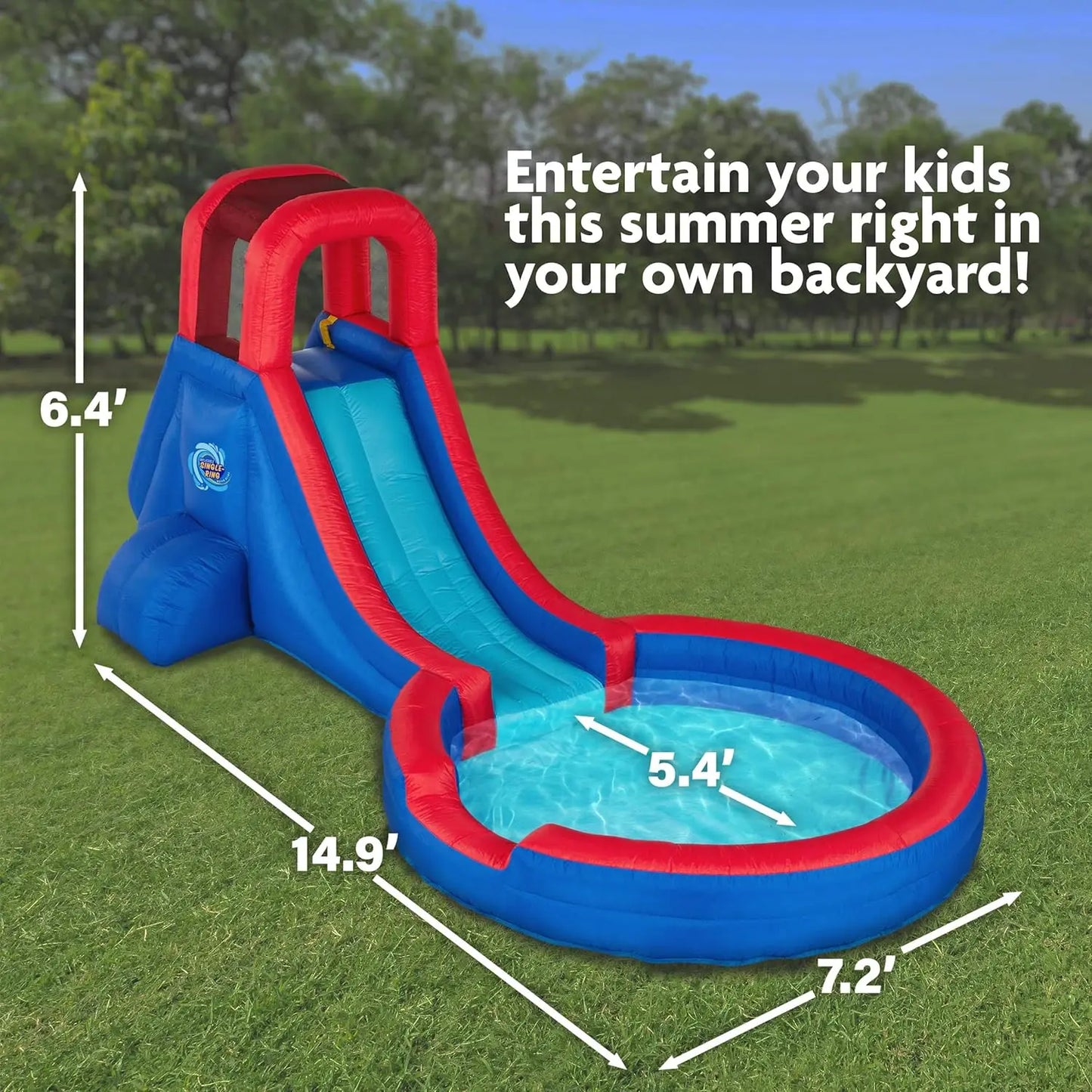 SHXIH Inflatable Water Slide Park Single Ring Outdoor Fun
