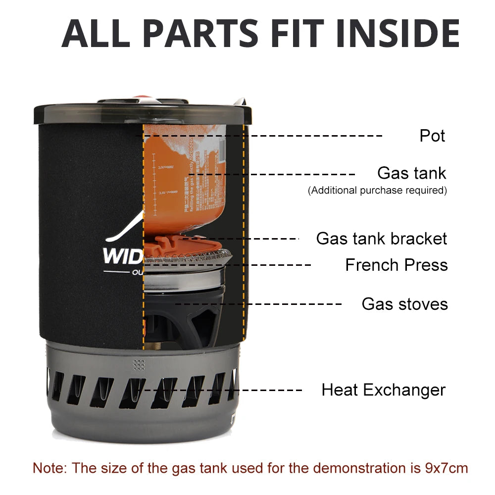 Widesea Camping Cooking System With Heat Exchanger Gas Stove