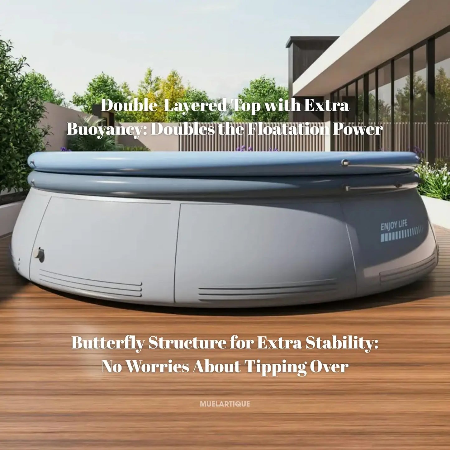 XMSJ Inflatable Pool With Canopy For Kids And Adults