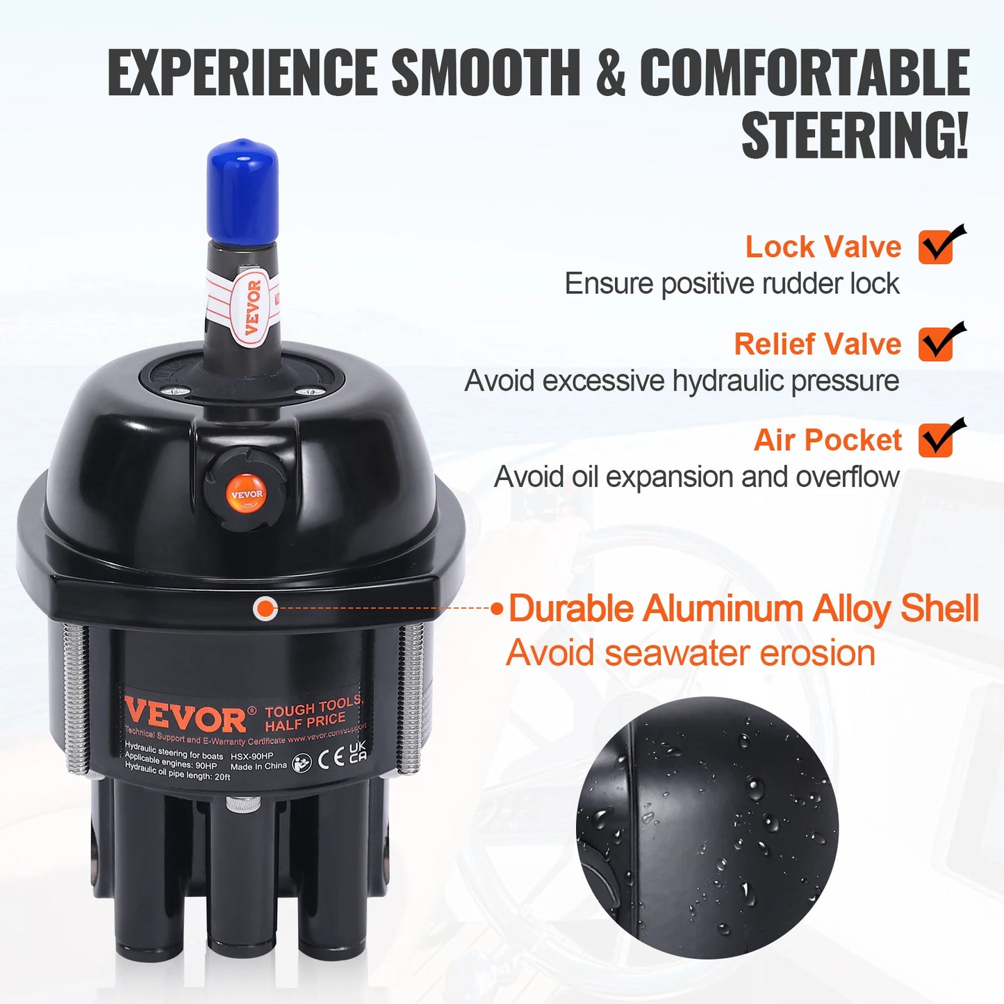 SucceBuy Hydraulic OB Steering Kit 90HP Single Station