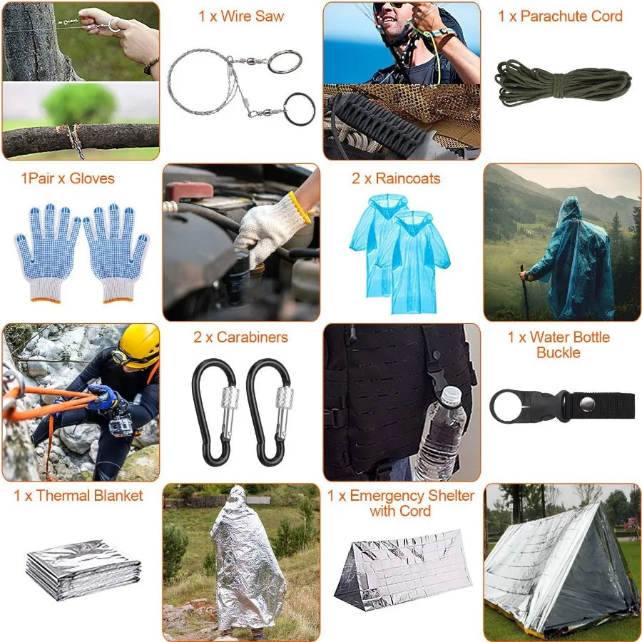 Survival Kit 125Pcs Tactical First Aid Outdoors Camping
