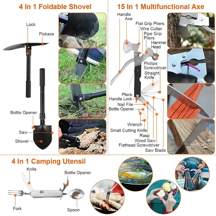 Survival Kit 125Pcs Tactical First Aid Outdoors Camping