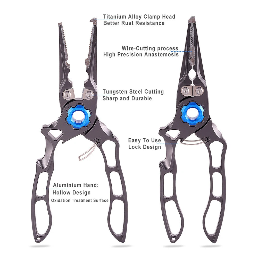 Hignconcerned Aluminum Fishing Pliers Wire Cutter Tool
