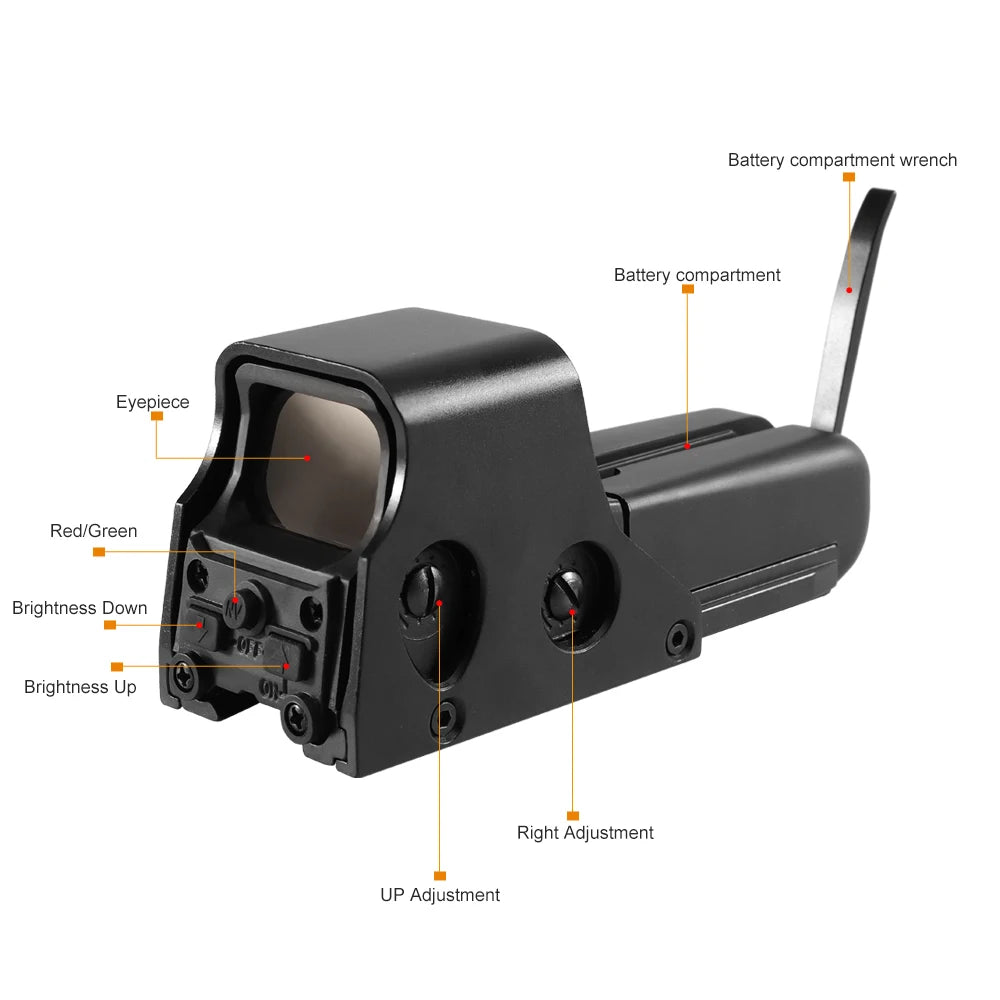 BAIGISH Red Green Dot Holographic Sight Riflescope Airsoft
