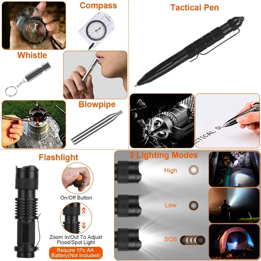 Survival Kit 125Pcs Tactical First Aid Outdoors Camping