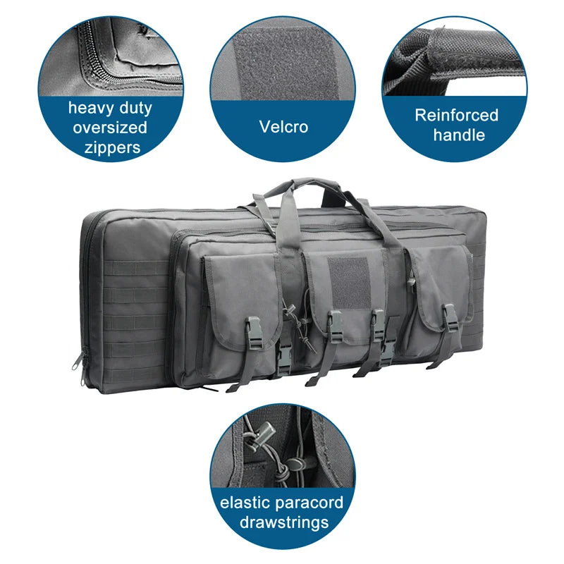 LQARMY Tactical Double Rifle Case Molle Gun Bag Sniper