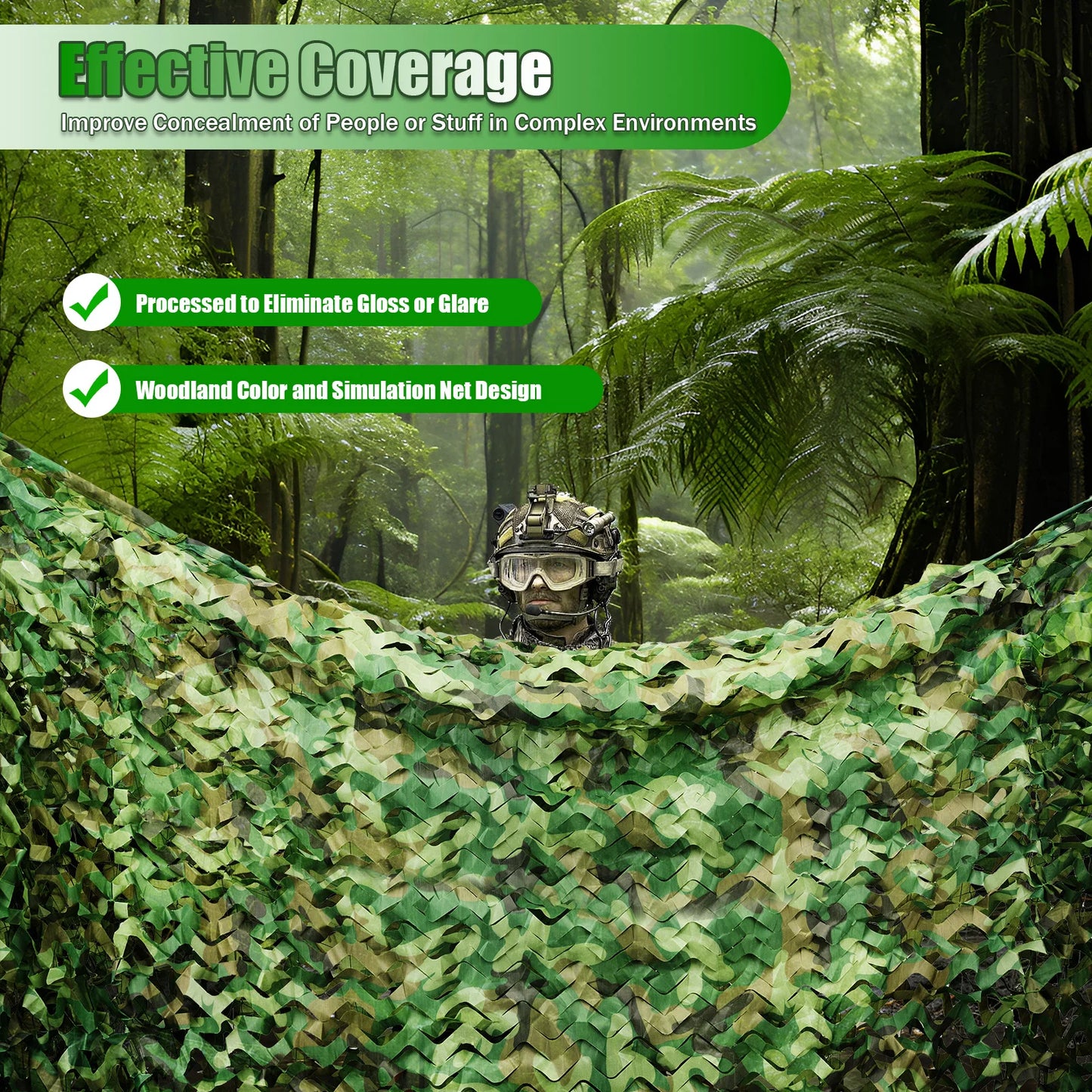 Camouflage Hunting Net Lightweight Waterproof Outdoor Use