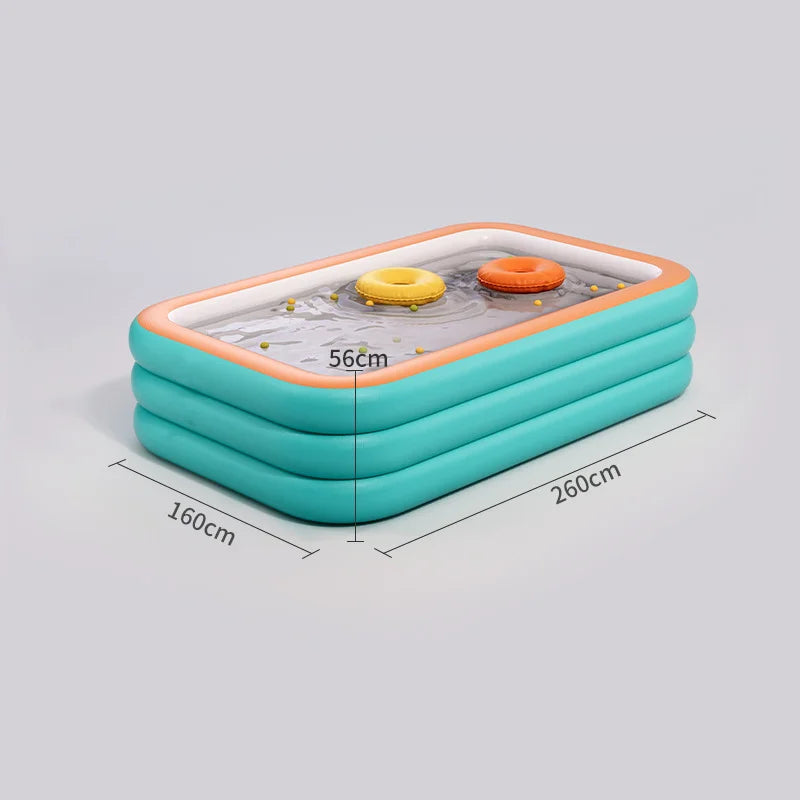 Hign-concerned PVC Inflatable Square Pool for Backyard