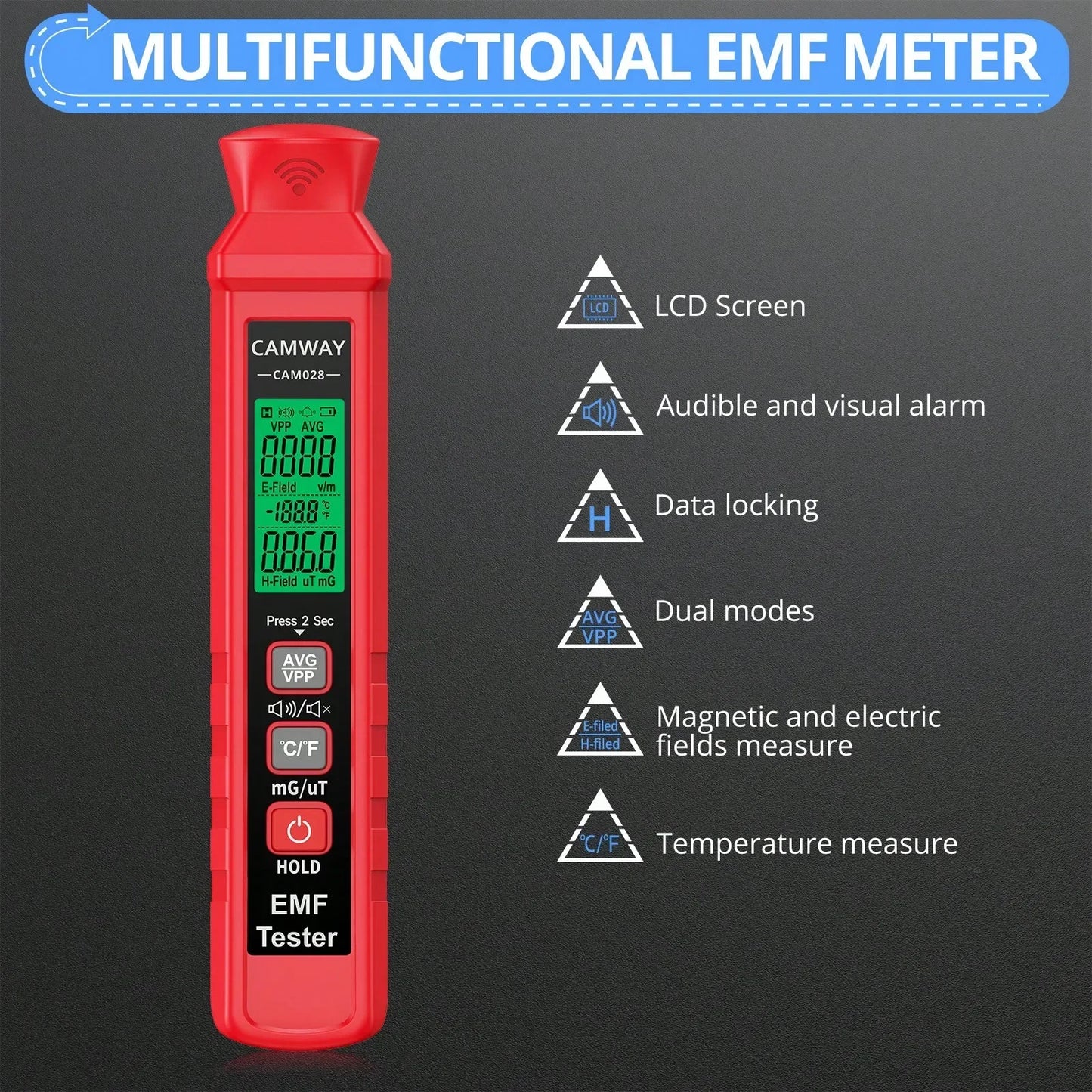 Hign-Concerned EMF Meter Digital Field Detector Handheld