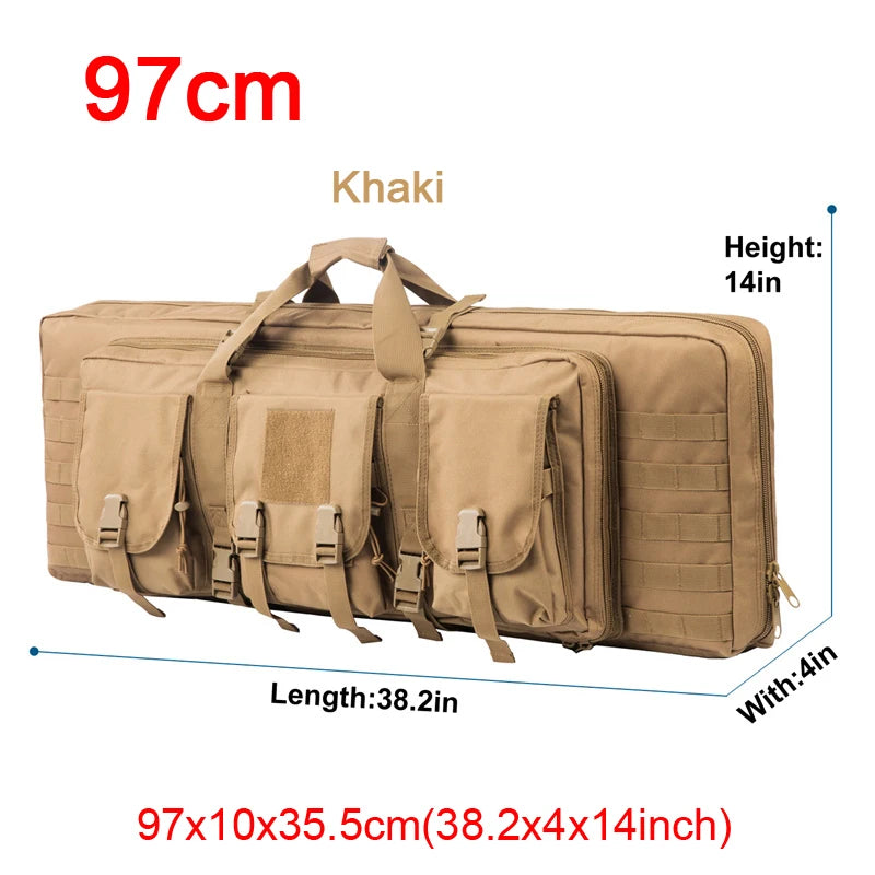 LQARMY Tactical Double Rifle Case Molle Gun Bag Sniper