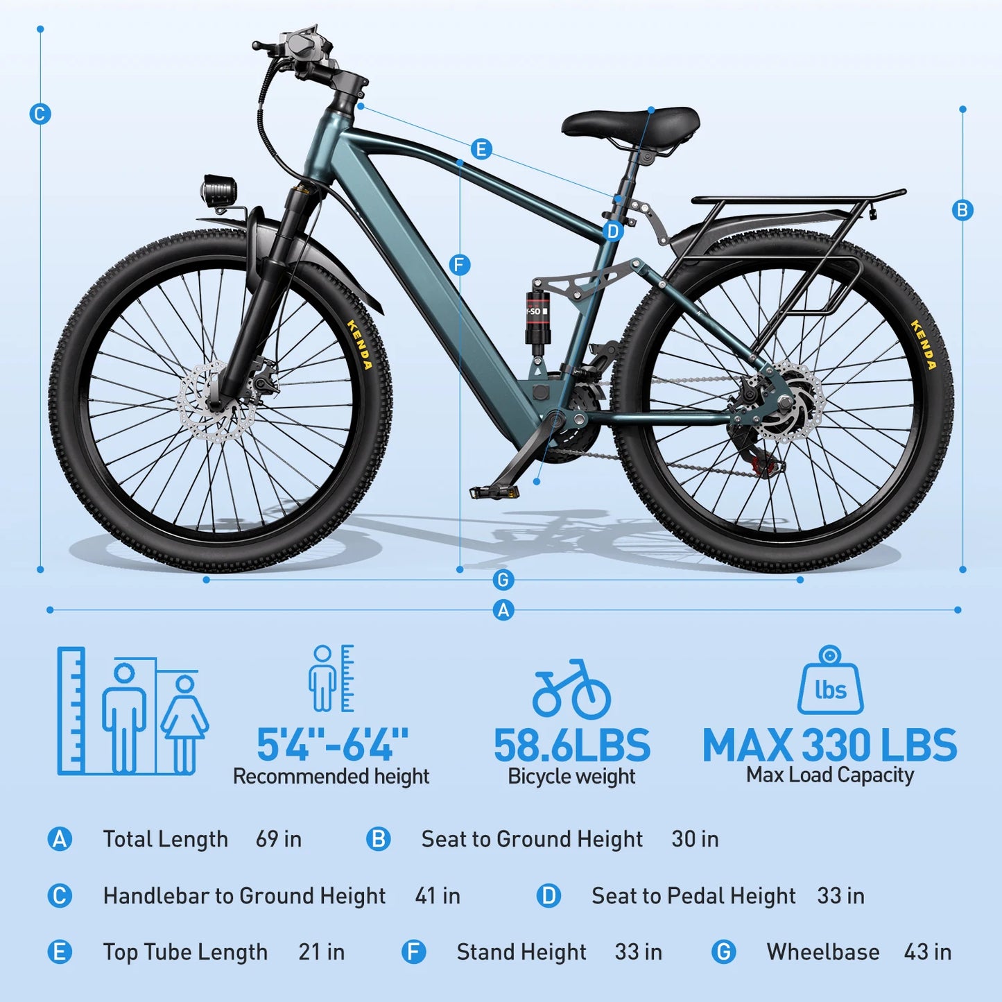 Origin Electric Mountain Bike 36V 500W 21 Speed Ebike