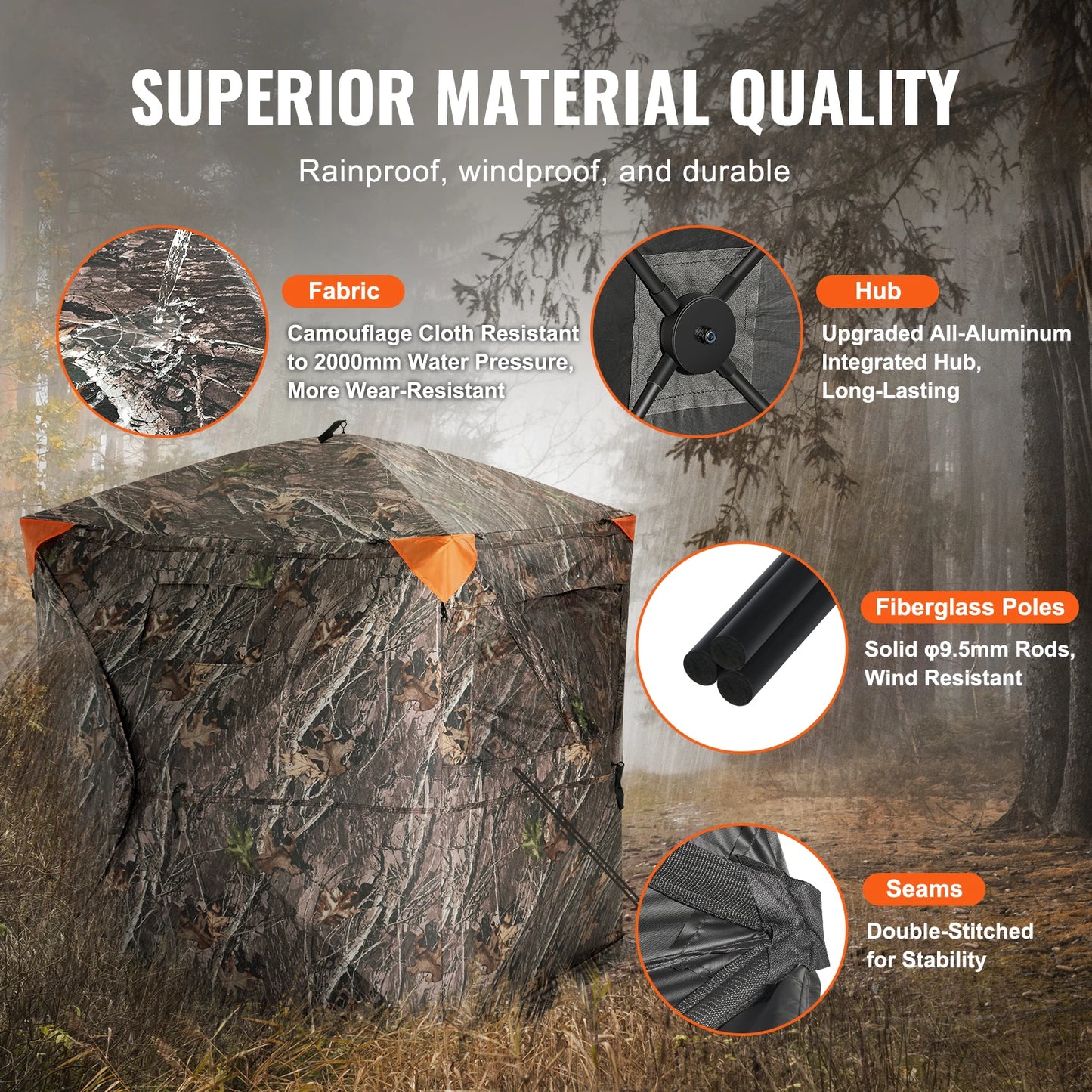 VEVOR 270 Degree See Through Ground Blind for Hunting