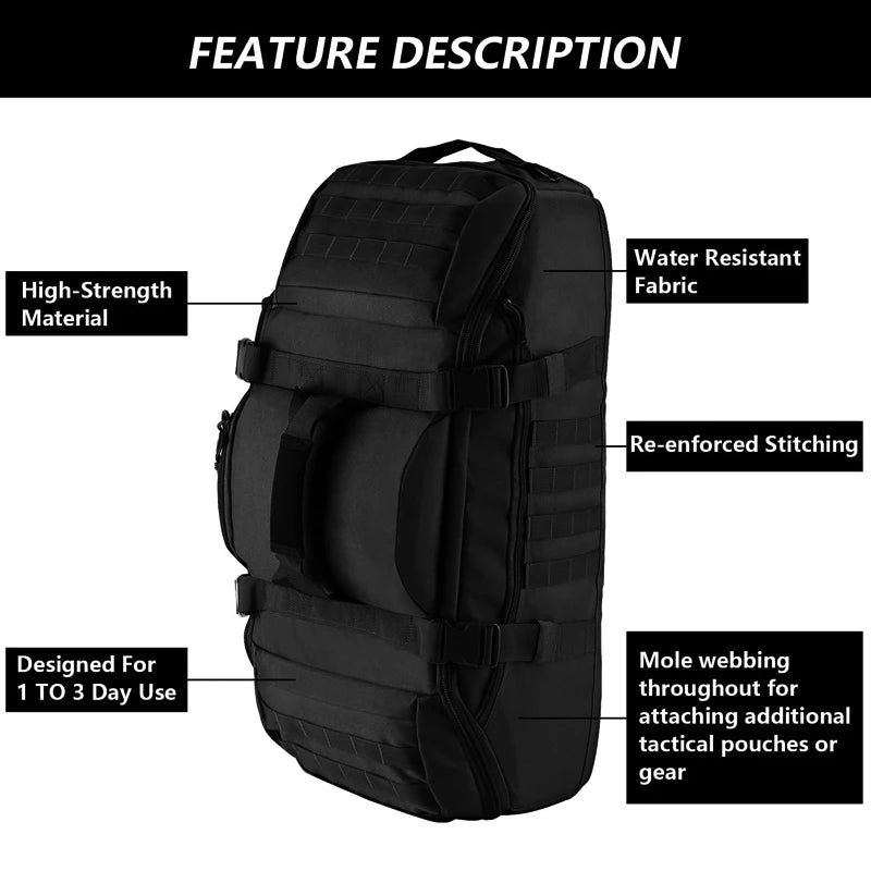 LQARMY Tactical Travel Bag Molle Duffle For Camping Hiking
