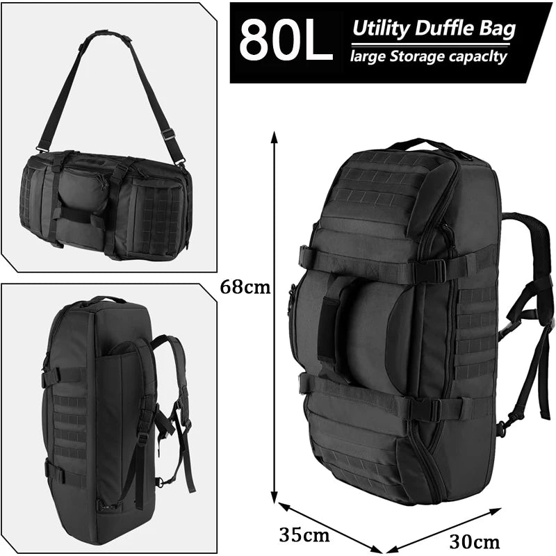 LQARMY Tactical Travel Bag Molle Duffle For Camping Hiking