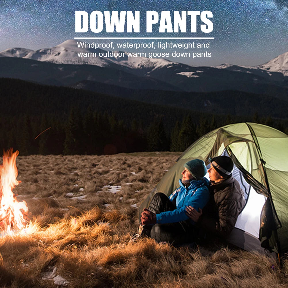 Closure Men Down Pants Gore Tex Warm Expedition Trousers