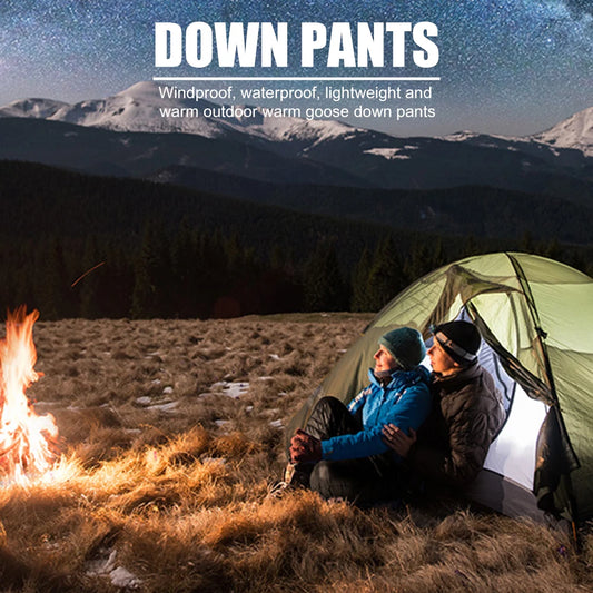 Closure Men Down Pants Gore Tex Warm Expedition Trousers