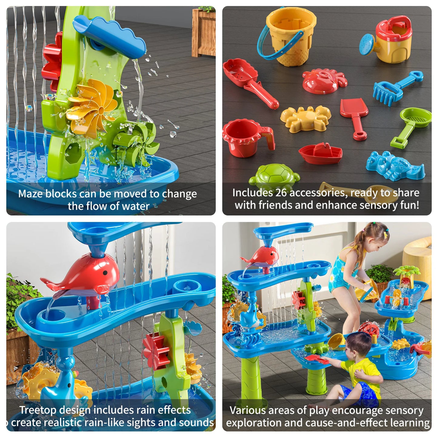 Temi 5 Layer Outdoor Sand And Water Table For Kids Toy