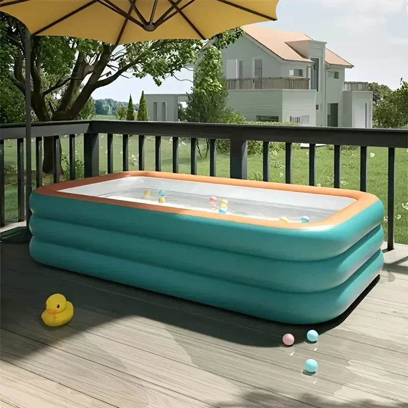 Hign-concerned PVC Inflatable Square Pool for Backyard