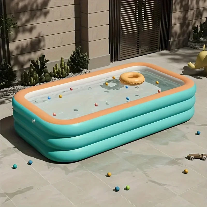 Hign-concerned PVC Inflatable Square Pool for Backyard