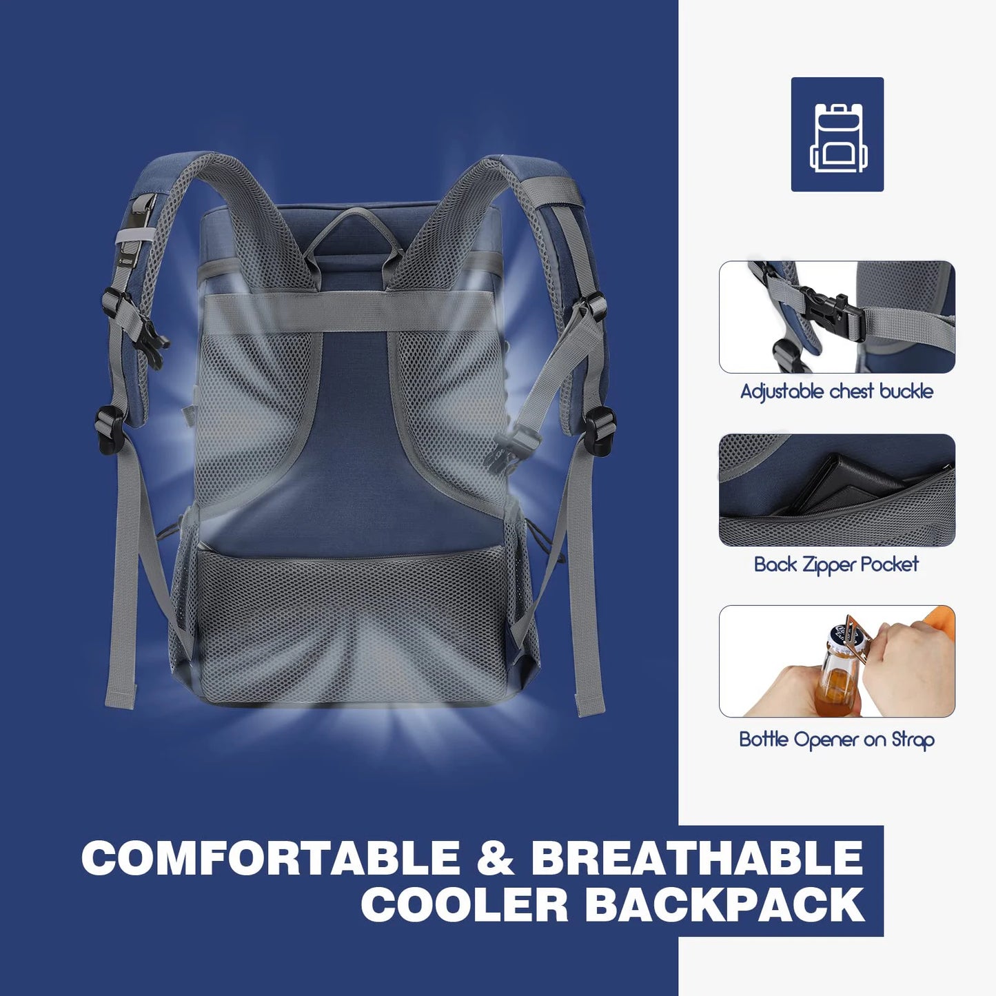 WestTune 35 Can Cooler Backpack Leakproof Insulated Soft Bag