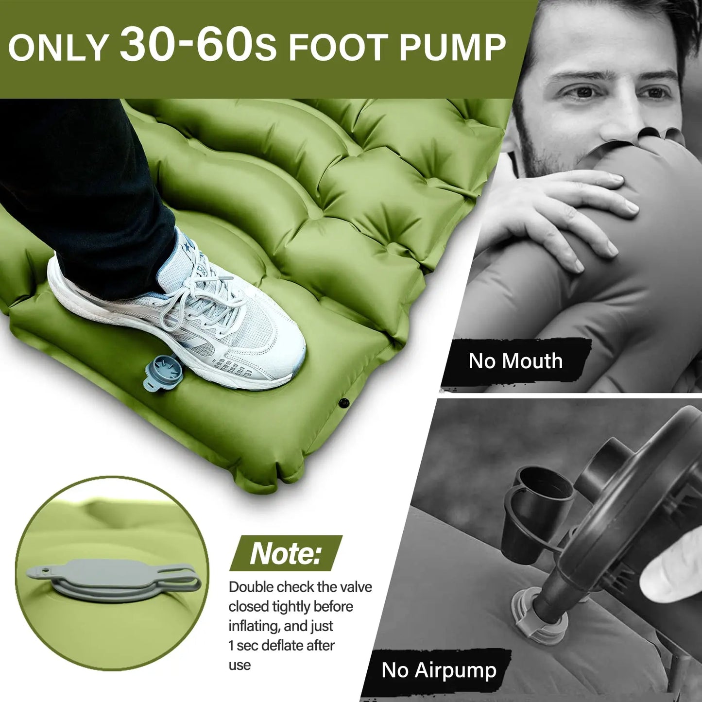 West Tune Ultralight Camping Sleeping Pad With Built Pump