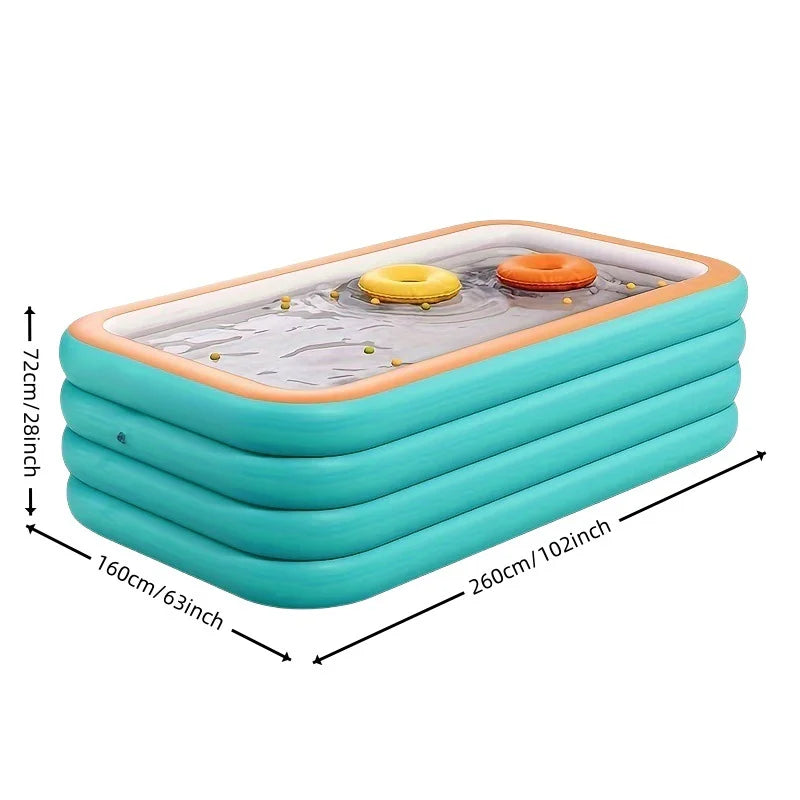 Hign-concerned PVC Inflatable Square Pool for Backyard