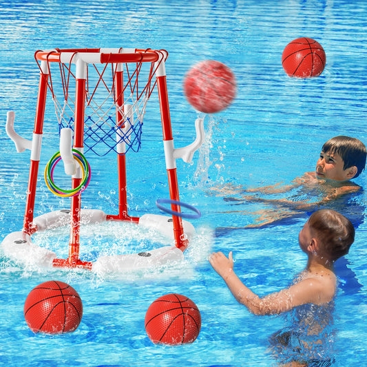 Floating Pool Basketball Hoop Game With Four Balls Outdoor