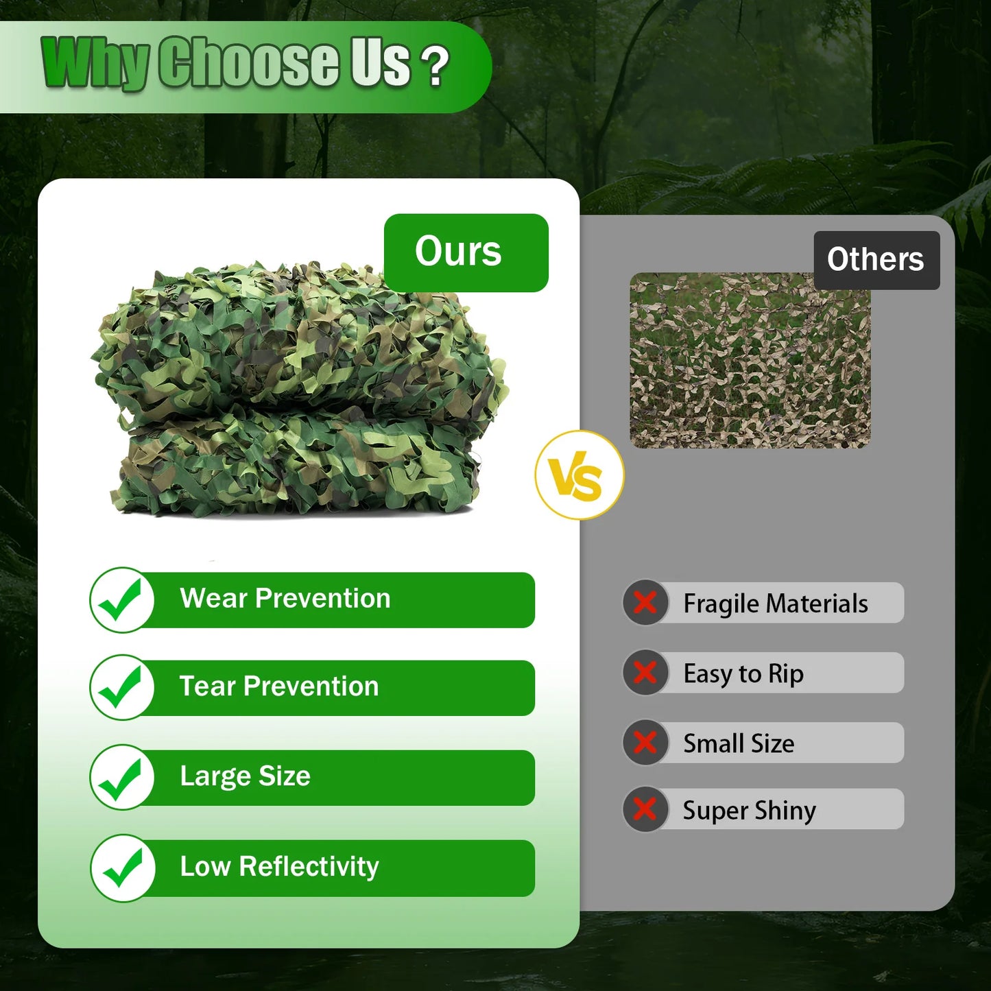 Camouflage Hunting Net Lightweight Waterproof Outdoor Use