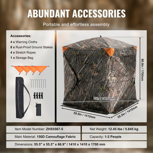 VEVOR 270 Degree See Through Ground Blind for Hunting