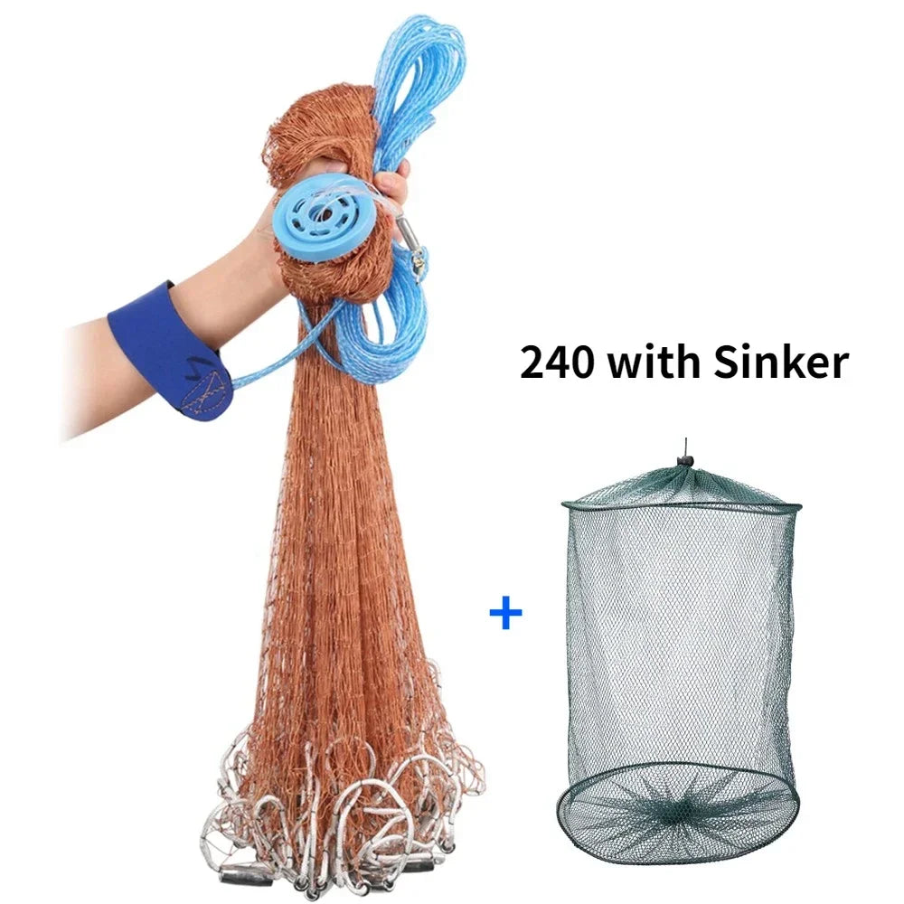 Cast Net Fishing Hand Throw Net Outdoor Tool USA Net