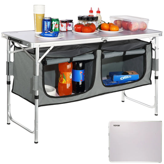 VEVOR Camping Kitchen Table Quick Setup Folding MDF Outdoor