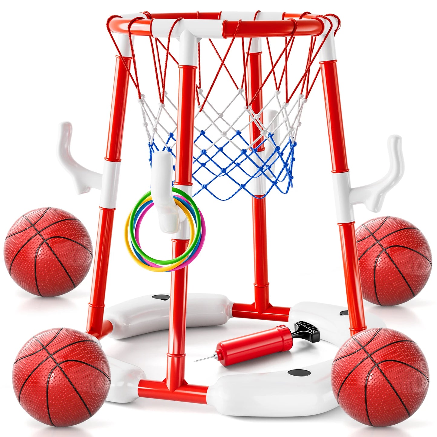 Floating Pool Basketball Hoop Game With Four Balls Outdoor