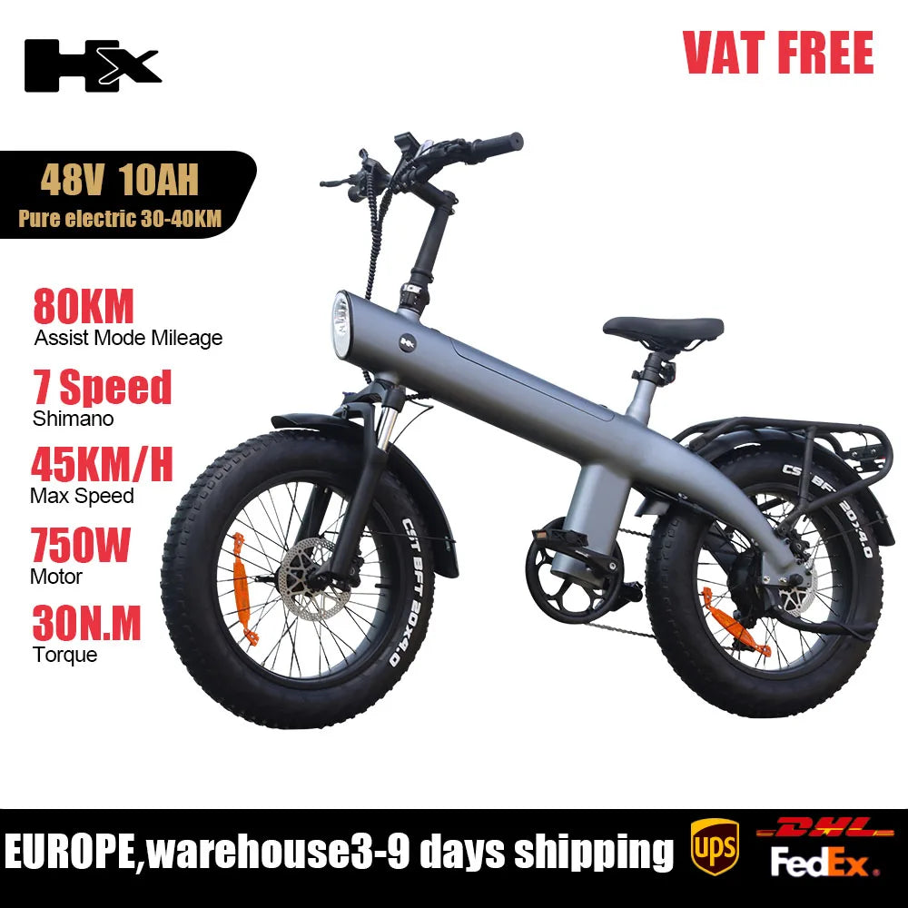 Huanci Q3 2000W Folding Electric Bike Fat Tire 48V 20Ah
