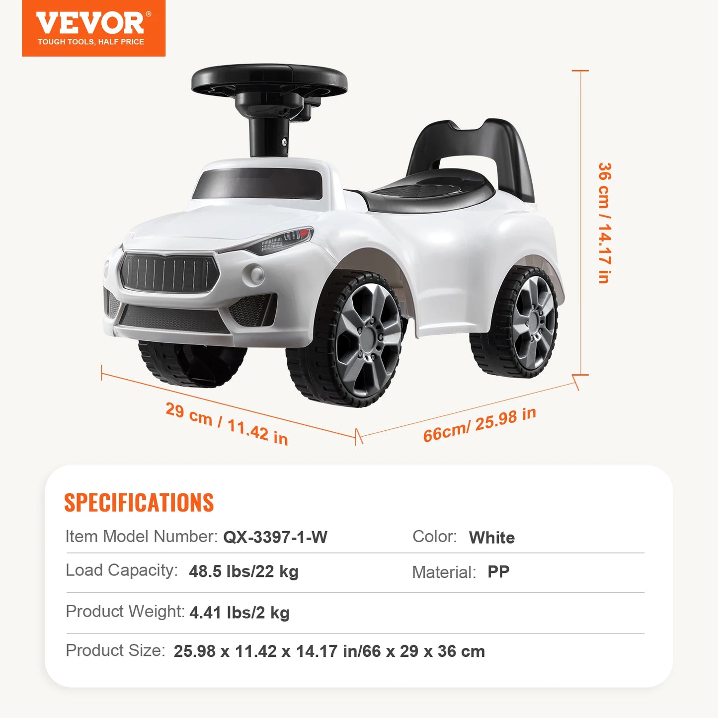 SucceBuy Ride On Push Car For Kids Toy With Music Steering