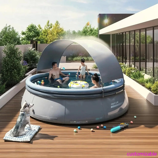 XMSJ Inflatable Pool With Canopy For Kids And Adults