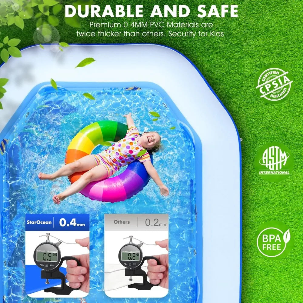 Inflatable Pool With Canopy For Adults With Seats Backrest